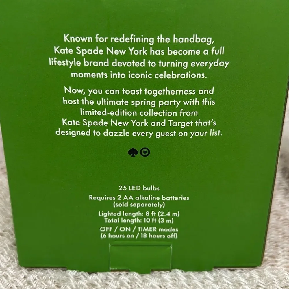 kate spade x Target Indoor Outdoor White Gold Tone String Lights
